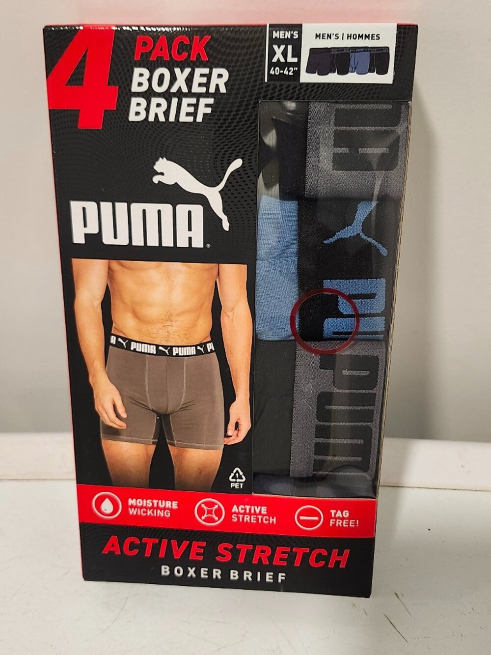 PUMA Active Stretch Boxer Briefs - 4 Pack